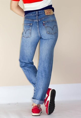 VINTAGE LIGHT BLUE 501 LEVI STRAIGHT LEG JEANS