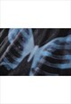 X-RAY T-SHIRT VINTAGE WASH BUTTERFLY TOP LONG GRUNGE TEE