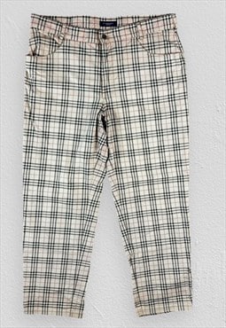 Burberry London Nova Check Trousers Cotton Mens W38 L30