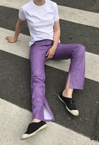 FAVOURITE FIND LEATHER LIKE ELECTRIC PURPLE TROUSERS