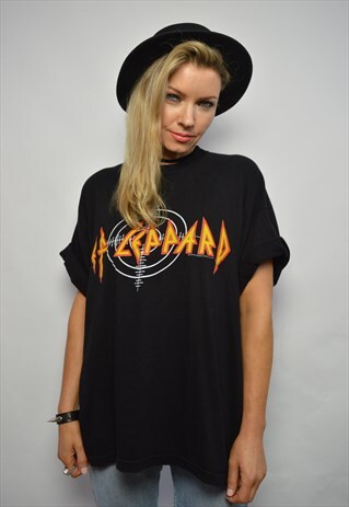 90S DEP LEPPARD OVERSIZED LETS GET ROCKED BLACK ROCK T-SHIRT