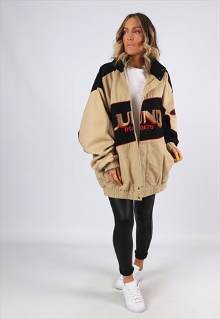 BOMBER JACKET LUND BOATS OVERSIZED VINTAGE UK 22 - 24 (C1D)