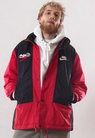 90S VINTAGE MENS NIKE BIG LOGO WINDBREAKER WINTER JACKET