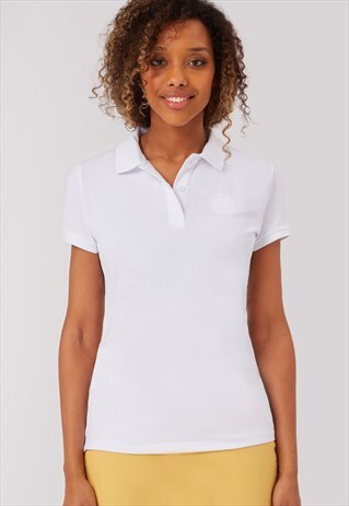 WOMEN'S WHITE POLO SHIRT IN PREMIUM PIQUE COTTON