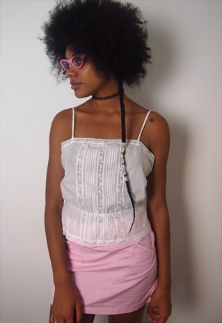 WHITE CROP TOP WITH EMBROIDERY