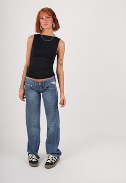 Y2K 00s Replay low waisted bootcut denim jeans in blue 