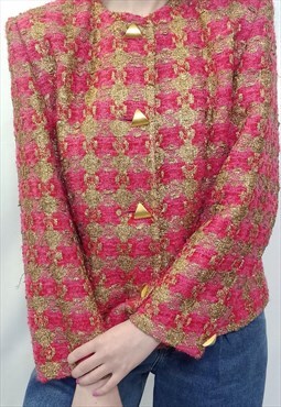 90's Vintage Paul Costelloe Jacket Pink Gold