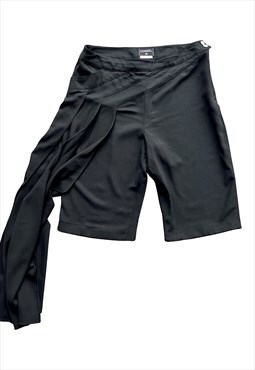 Chanel City Short Black w30 Drape Tailored Vintage
