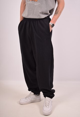 VINTAGE CHAMPION TRACKSUIT TROUSERS BLACK