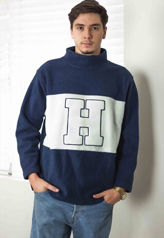 VINTAGE TOMMY HILFIGER ROLL NECK JUMPER FLEECE 90S L 18.1