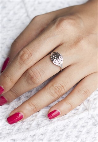 SILVER LEAF RING