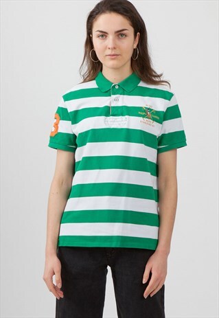 VINTAGE GREEN POLO RALPH LAUREN SHORT SLEEVE POLO SHIRT TOP