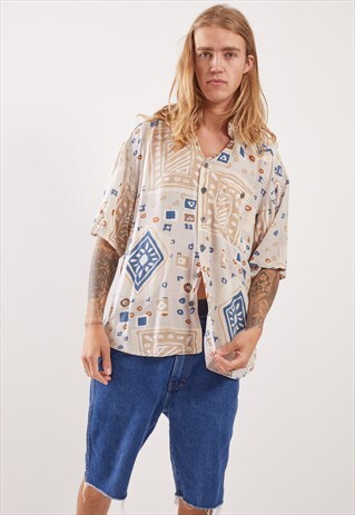 VINTAGE PATTERNED FESTIVAL SHORT SLEEVE SHIRT