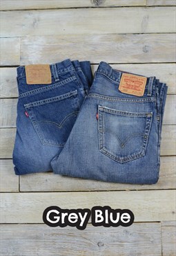 Vintage Levis 505 Straight Leg Jeans Grey Blue Various Sizes