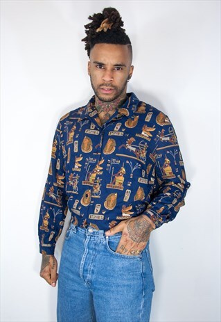 VINTAGE HAWAIIAN CRAZY PATTERNED SHIRT