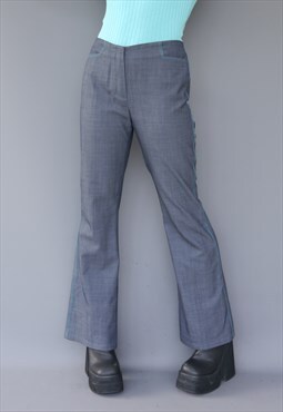 Vintage Y2K grey flared trousers pants 