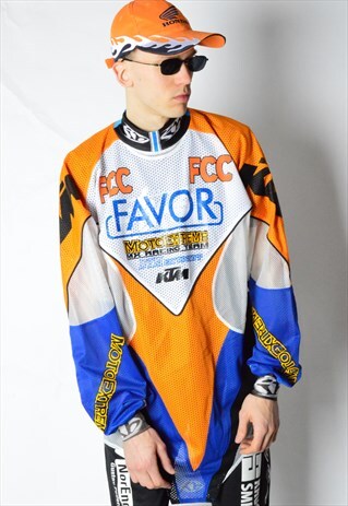 VINTAGE 90S COLOURFUL SPORTS JERSEY SHIRT