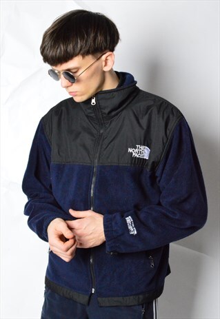 VINTAGE 90S NAVY BLUE FLEECE THE NORTH FACE JACKET