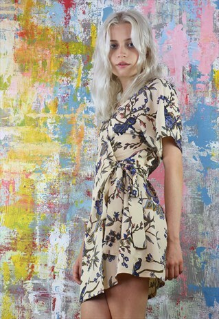 MINI WRAP DRESS IN PHOENIX PRINT