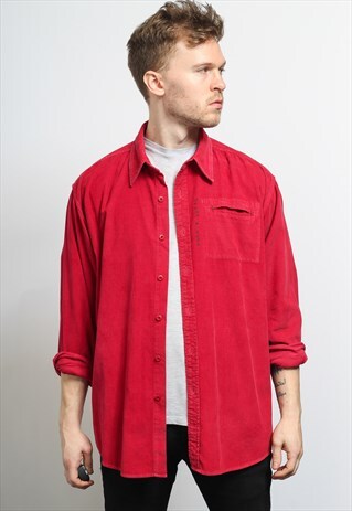 VINTAGE CORDUROY CORD SHIRT PINK