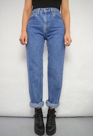 90S LEVI'S 503 DEADSTOCK MEDIUM BLUE WASH HIGH WAIST JEANS