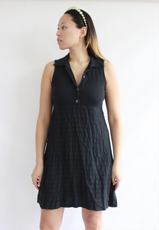 UNITED BENTON BLACK MINI POLO DRESS