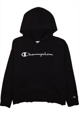 Vintage 90's Champion Hoodie Pullover Spellout Black XXLarge