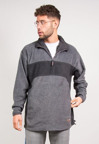 VINTAGE GREY 1/4 ZIP FLEECE
