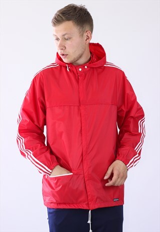 80S VINTAGE MENS ADIDAS ORIGINALS RAINCOAT WATERPROOF JACKET