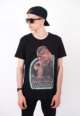 BLACK STAR WARS CHEWBACCA T-SHIRT