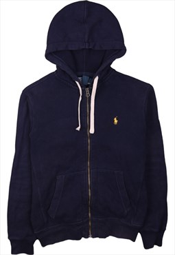 Vintage 90's Polo Ralph Lauren Hoodie Full Zip Up Navy Blue