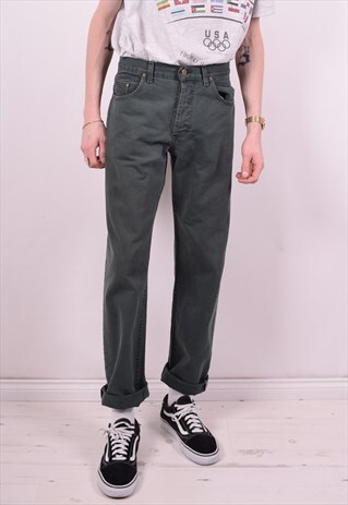 LEE MENS VINTAGE JEANS W31 L34 GREEN 90'S