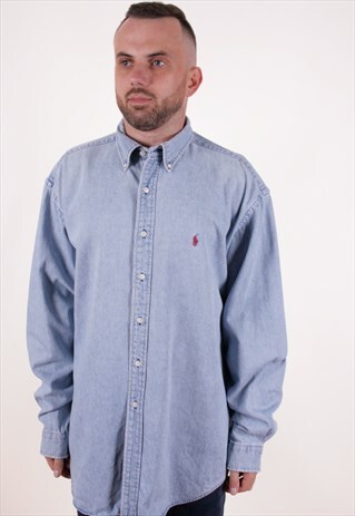 90S VINTAGE POLO RALPH LAUREN DENIM SHIRT AA7762
