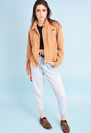 90'S RETRO SISLEY CORDUROY NEUTRAL JACKET