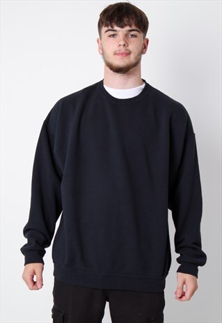 VINTAGE SIMPLE SWEATSHIRT IN BLACK LARGE