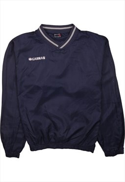 Vintage 90's Active Windbreaker Lightweight V Neck Navy Blue