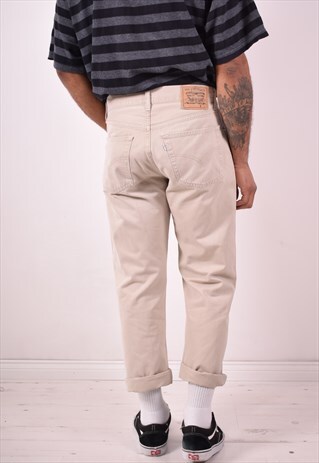 LEVI'S 551 MENS VINTAGE JEANS W34 L34 BEIGE 90S