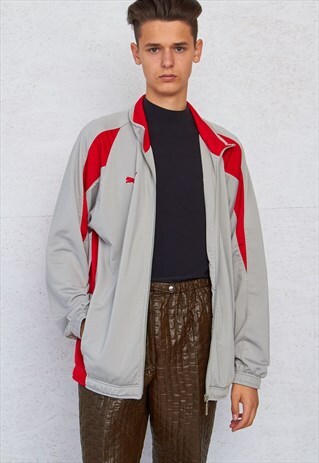 VINTAGE GREY RED PUMA TRACK JACKET