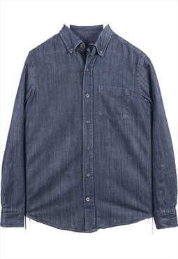 Vintage 90's Gap Shirt Button Up Long Sleeve Denim Navy