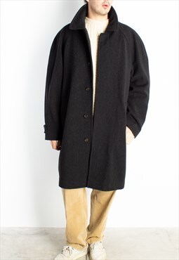 Men's Pierre Cardin Dark Grey Gabardine Coat