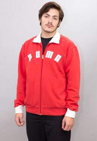 RED ZIP-UP PUMA SWEATSHIRT