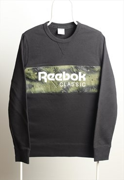 Vintage 90s Reebok Crewneck Spell out Sweatshirt Black 