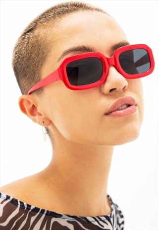 BLAKE - SOFT SQUARE RED 90'S INSPIRED RETRO SUNGLASSES