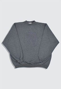 Vintage 90s Diesel Embroidered Logo Sweatshirt in Grey