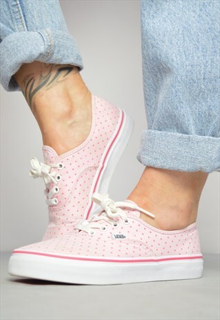 VINTAGE 90S VANS PINK POLKA DOT SKATE SHOES TRAINERS PREPPY