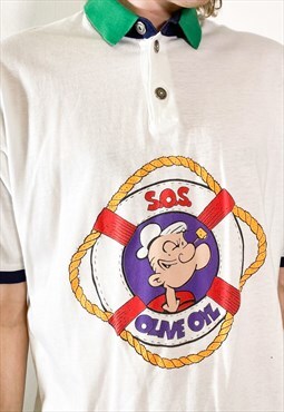 Vintage 90s Popeye polo shirt 