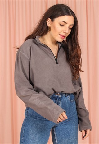 VINTAGE 90S 1/4 ZIP FLEECE IN GREY