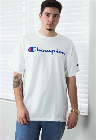NEW VINTAGE CHAMPION T-SHIRT LOGO 90S XL 7.1