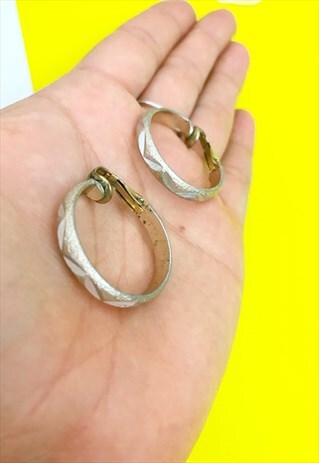 1960'S SILVER CLIP ON HOOPS