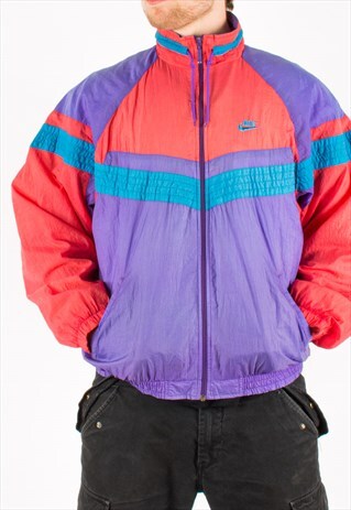 VINTAGE 90S PINK GREY NIKE WINDBREAKER JACKET
